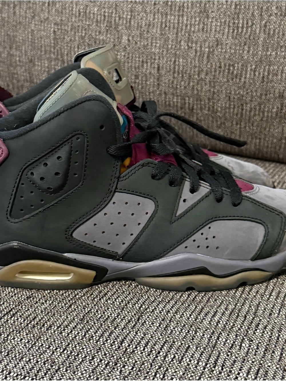 Jordan Air Jordan 7 High Top Lace Up Sneaker Gray/Black/Burgundy 304775-063